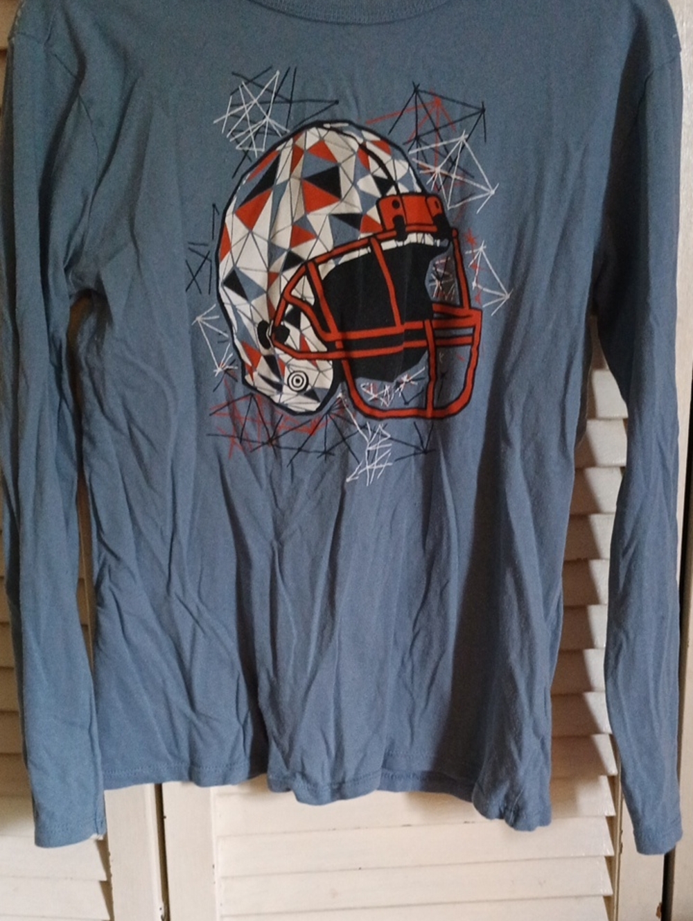 The Children's Place Blue Long-Sleeve Tee with Red & White Geometric Helmet